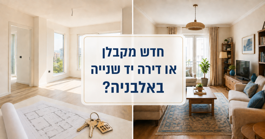 השוואה בין דירה חדשה מקבלן לדירה יד שנייה באלבניה